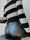 Kadın Uzun Kollu çizgi Detay Triko Bluz thumbnail 5