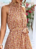 Kadın Eteği Volanlı Halter Yaka Süprem Elbise thumbnail 4