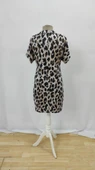 Kadın Kısa Kollu Yakalı Leopar Desenli Süprem Elbise thumbnail 8