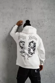 Erkek 98 Baskılı Kapşonlu Sweat - Beyaz thumbnail 3