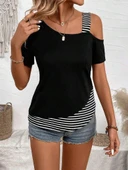 Kadın Kısa Kollu Omuzdan Askılı Viskon Bluz thumbnail 2