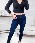 Yüksek Bel Likralı Jean Pantolon 90 Cm - 6