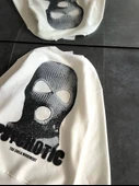 Kışlık Bisiklet Yaka Baskılı SweatShirt - Beyaz - 1