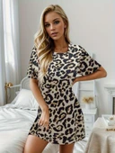 Kadın Kısa Kollu Bisiklet Yaka Dijital Baskılı Süprem Elbise thumbnail 8