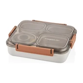 Vagonlife VAGONLİFE ÇELİK YEMEK KABI TEK KATLI 4 BÖLMELİ 1200 ML - LUNCH BOX XC-7080 - 1