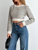 Kadın Uzun Kollu Balıkçı Yaka Crop Triko Bluz thumbnail 3