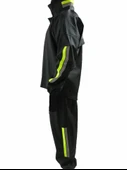 Unisex Tam Kalıp Motorcu Kurye Su Gecirmez Yağmurluk Takım - Siyah thumbnail 3