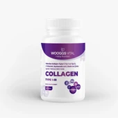 Wooggs Vital Hidrolize Kollajen Tipleri (Tip 1 ve Tip 3), C Vitamini, Hyaluronik Asit, Biotin ve Çinko Takviye Edici Gıda 60 Tablet - 1