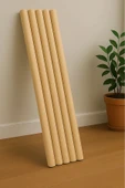 145 cm Uzun 30 mm Kalın Ahşap Pürüzsüz Yuvarlak Çubuk 5 Adet, Çok Amaçlı, Sağlam, Hobi Çubuğu - 1