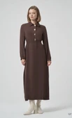 Nuss kemer Detayli Elbise - Kahve 2007 thumbnail 1