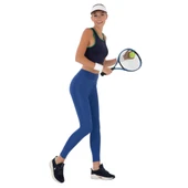 Kadın Lacivert Yüksek Bel Spor Tayt thumbnail 11