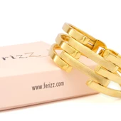 Altın Kaplama 2 Sırda Kaburga Kelepçe KB-127 thumbnail 4