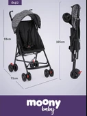 Moony Baby MB108 Stork KARELİ BORO Baston Bebek Arabası Puset Gri - 9