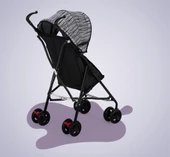 Moony Baby MB108 Stork KARELİ BORO Baston Bebek Arabası Puset Gri - 3