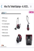 Altus BS 750 W Toz Torbalı Süpürge AL 6323 - 3