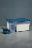 İronika Ölçü Kaşıklı Un Şeker Deterjan Saklama İstifleme Kabı Ölçülü Saklama Kutusu 6.5 Litre Antrasit - 2