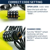 URBAN SECURITY UR446 ŞİFRELİ HALAT KİLİT thumbnail 6