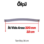 Akasya 320 mm Krom Gümüş Çizgili Metal Mobilya Kulpu Paslanmaz Sağlam Kulplar Kulbu Dayanıklı Modern thumbnail 2