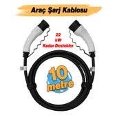 (10 Metre) Araç Şarj Kablosu 22 kW 3 Faz Type-2 Soket Elektrikli Çift taraflı Soketli Tak Çıkart - 2