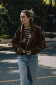 Süet Apoletli Bomber Ceket - 3