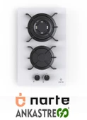NARTE-CG20030B 30 CM DOMİNO GAZLI 1 GÖZÜ WOKLU OCAK-BEYAZ - 1