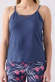 Pierre Cardin Kadın Mor Sabahlıklı Uzun Kol İp Askılı V Yaka 3'lü Pijama Takım - 4
