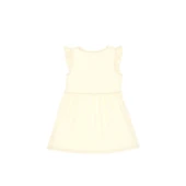 Kız Çocuk Limon Fırfır Kollu Bisiklet Yaka Pamuk Örme Elbise thumbnail 5