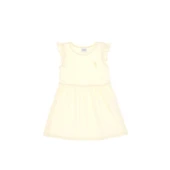 Kız Çocuk Limon Fırfır Kollu Bisiklet Yaka Pamuk Örme Elbise thumbnail 4