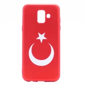 Zore Galaxy ile uyumlu A6 2018 Kılıf Bayrak Silikon - 2