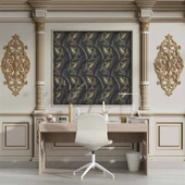 3D Beyaz Sütun Siyah Panel Saray Duvar Kağıdı Baskı - 4