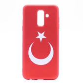 Zore Galaxy ile uyumlu A6 Plus 2018 Kılıf Bayrak Silikon - 4