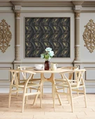 3D Beyaz Sütun Siyah Panel Saray Duvar Kağıdı Baskı - 5