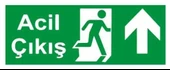 ACİL ÇIKIŞ LEVHASI YUKARI PVC - 1