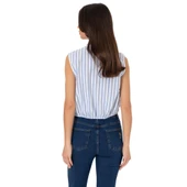 Kadın Pembe Çizgili Kısa Kollu Gömlek thumbnail 6