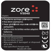 Zore Vestel Venüs V3 5040 A Kalite Uyumlu Batarya - 2