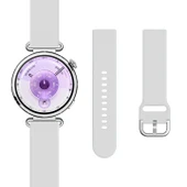 Huawei Watch GT6 41mm İle Uyumlu Yumuşak PureLux Soft Tokalı Silikon Kordon  Beyaz thumbnail 4