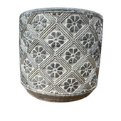 Bitki Tasarımı Ev dekorasyon Gri Yonca Beton Saksı Çiçeklik Saksılık thumbnail 1