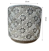 Bitki Tasarımı Ev dekorasyon Gri Yonca Beton Saksı Çiçeklik Saksılık thumbnail 2