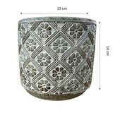 Bitki Tasarımı Ev dekorasyon Yeşil Eskitme Yonca Beton Saksı Çiçeklik Saksılık thumbnail 2