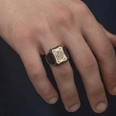 Gümüş Kelime-i Tevhid Yazılı Erkek Yüzük thumbnail 2