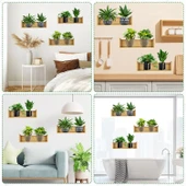 3B Trend 3 adet Bitki Tasarım Duvar Sticker Bitki Saksı Desen Duvar Çıkartması Duvar Dekorasyonu thumbnail 4