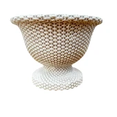 Bitki Tasarımı Ev dekorasyon Hasır Desen Ayaklı Aranjmanlık Beton Saksı Çiçeklik Saksılık thumbnail 1