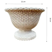 Bitki Tasarımı Ev dekorasyon Hasır Desen Ayaklı Aranjmanlık Beton Saksı Çiçeklik Saksılık thumbnail 2