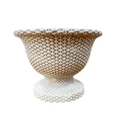 Bitki Tasarımı Ev dekorasyon Hasır Desen Ayaklı Aranjmanlık Beton Saksı Çiçeklik Saksılık thumbnail 3