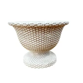 Bitki Tasarımı Ev dekorasyon Hasır Desen Ayaklı Aranjmanlık Beton Saksı Çiçeklik Saksılık thumbnail 5