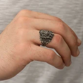 Gümüş Osmanlı Devlet Armalı Erkek Yüzük thumbnail 4