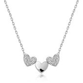 ​925 Ayar Gümüş Üç Kalp Kadın Gümüş Kolye T4802 thumbnail 1