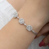 925 Ayar Gümüş Baget Kadın Bileklik T8494 - 5