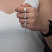 925 Ayar Gümüş Mekik Zirkon Taşlı Kadın Bileklik T8364 thumbnail 2