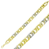 ​925 Ayar Gümüş İki Renkli Zincir Bileklik T4824 thumbnail 1